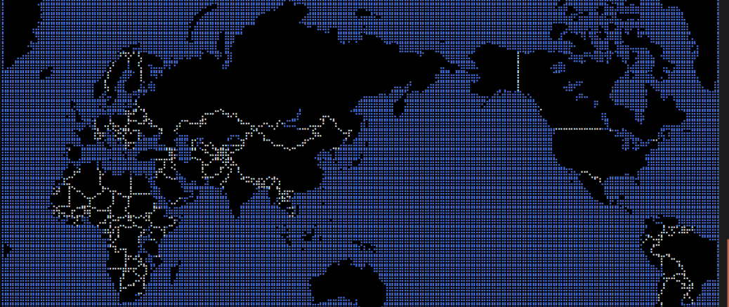 telnetで接続してターミナル上にワールドマップを表示させる『MapSCII』